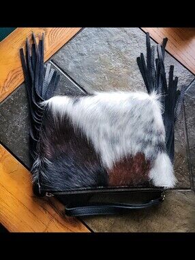 MW Cowhide Designs trendy cowhide and leather zippered purse + card holders new